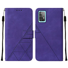 Funda de Cuero Cartera con Soporte Carcasa Y01B para Samsung Galaxy A52 5G Morado