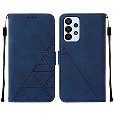 Funda de Cuero Cartera con Soporte Carcasa Y01B para Samsung Galaxy A73 5G Azul