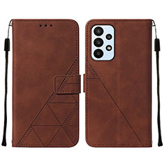 Funda de Cuero Cartera con Soporte Carcasa Y01B para Samsung Galaxy A73 5G Marron