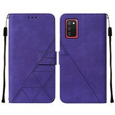 Funda de Cuero Cartera con Soporte Carcasa Y01B para Samsung Galaxy F02S SM-E025F Morado