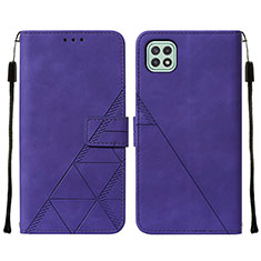 Funda de Cuero Cartera con Soporte Carcasa Y01B para Samsung Galaxy F42 5G Morado