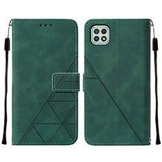 Funda de Cuero Cartera con Soporte Carcasa Y01B para Samsung Galaxy F42 5G Verde