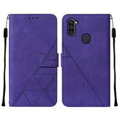 Funda de Cuero Cartera con Soporte Carcasa Y01B para Samsung Galaxy M11 Morado