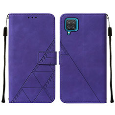 Funda de Cuero Cartera con Soporte Carcasa Y01B para Samsung Galaxy M12 Morado