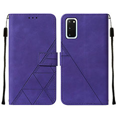 Funda de Cuero Cartera con Soporte Carcasa Y01B para Samsung Galaxy S20 5G Morado