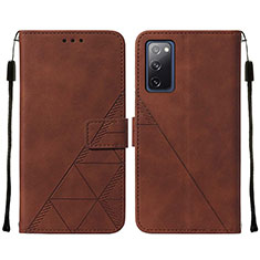 Funda de Cuero Cartera con Soporte Carcasa Y01B para Samsung Galaxy S20 FE (2022) 5G Marron