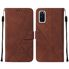 Funda de Cuero Cartera con Soporte Carcasa Y01B para Samsung Galaxy S20 Marron