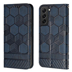 Funda de Cuero Cartera con Soporte Carcasa Y01B para Samsung Galaxy S21 5G Azul