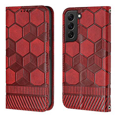 Funda de Cuero Cartera con Soporte Carcasa Y01B para Samsung Galaxy S21 Plus 5G Rojo