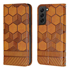 Funda de Cuero Cartera con Soporte Carcasa Y01B para Samsung Galaxy S25 Plus 5G Marron Claro