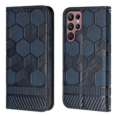 Funda de Cuero Cartera con Soporte Carcasa Y01B para Samsung Galaxy S25 Ultra 5G Azul