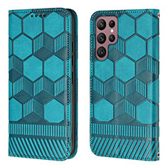 Funda de Cuero Cartera con Soporte Carcasa Y01B para Samsung Galaxy S25 Ultra 5G Cian