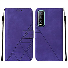 Funda de Cuero Cartera con Soporte Carcasa Y01B para Vivo iQOO U1 Morado