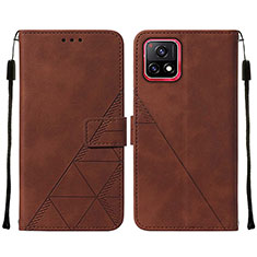 Funda de Cuero Cartera con Soporte Carcasa Y01B para Vivo iQOO U3 5G Marron