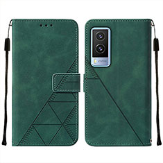 Funda de Cuero Cartera con Soporte Carcasa Y01B para Vivo V21e 5G Verde