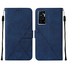 Funda de Cuero Cartera con Soporte Carcasa Y01B para Vivo V23e Azul