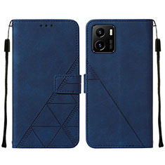 Funda de Cuero Cartera con Soporte Carcasa Y01B para Vivo Y01A Azul