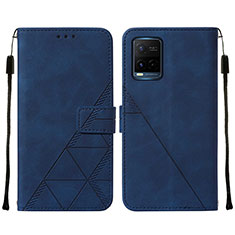 Funda de Cuero Cartera con Soporte Carcasa Y01B para Vivo Y21 Azul