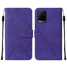 Funda de Cuero Cartera con Soporte Carcasa Y01B para Vivo Y21a Morado