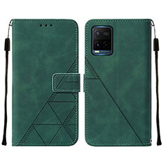 Funda de Cuero Cartera con Soporte Carcasa Y01B para Vivo Y21a Verde