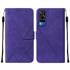 Funda de Cuero Cartera con Soporte Carcasa Y01B para Vivo Y31 (2021) Morado