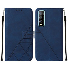 Funda de Cuero Cartera con Soporte Carcasa Y01B para Vivo Y50t Azul