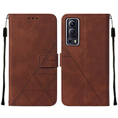 Funda de Cuero Cartera con Soporte Carcasa Y01B para Vivo Y75s 5G Marron