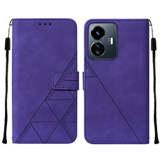 Funda de Cuero Cartera con Soporte Carcasa Y01B para Vivo Y77 5G Morado