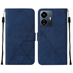 Funda de Cuero Cartera con Soporte Carcasa Y01B para Vivo Y77e 5G Azul