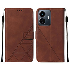 Funda de Cuero Cartera con Soporte Carcasa Y01B para Vivo Y77e 5G Marron