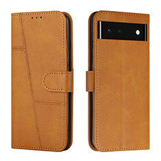 Funda de Cuero Cartera con Soporte Carcasa Y01X para Google Pixel 6 5G Marron Claro