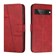 Funda de Cuero Cartera con Soporte Carcasa Y01X para Google Pixel 7 Pro 5G Rojo