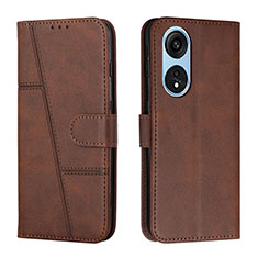 Funda de Cuero Cartera con Soporte Carcasa Y01X para Huawei Honor X5 Plus Marron