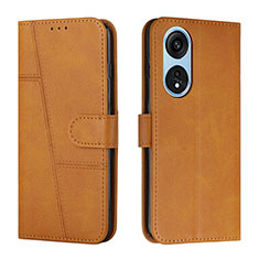 Funda de Cuero Cartera con Soporte Carcasa Y01X para Huawei Honor X5 Plus Marron Claro