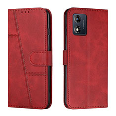 Funda de Cuero Cartera con Soporte Carcasa Y01X para Motorola Moto E13 Rojo