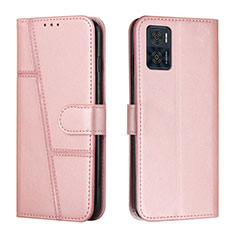 Funda de Cuero Cartera con Soporte Carcasa Y01X para Motorola Moto E22 Oro Rosa