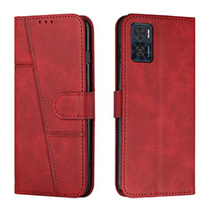 Funda de Cuero Cartera con Soporte Carcasa Y01X para Motorola Moto E22 Rojo