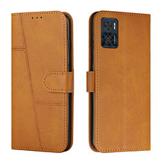 Funda de Cuero Cartera con Soporte Carcasa Y01X para Motorola Moto E22i Marron Claro