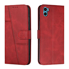 Funda de Cuero Cartera con Soporte Carcasa Y01X para Motorola Moto E22S Rojo