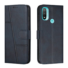 Funda de Cuero Cartera con Soporte Carcasa Y01X para Motorola Moto E30 Azul