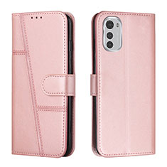 Funda de Cuero Cartera con Soporte Carcasa Y01X para Motorola Moto E32 Oro Rosa