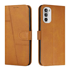 Funda de Cuero Cartera con Soporte Carcasa Y01X para Motorola Moto Edge (2022) 5G Marron Claro