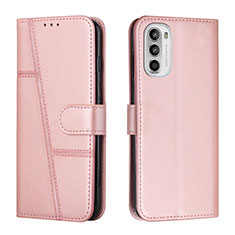 Funda de Cuero Cartera con Soporte Carcasa Y01X para Motorola Moto Edge (2022) 5G Oro Rosa