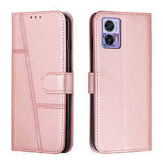 Funda de Cuero Cartera con Soporte Carcasa Y01X para Motorola Moto Edge 30 Lite 5G Oro Rosa