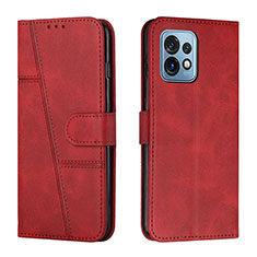 Funda de Cuero Cartera con Soporte Carcasa Y01X para Motorola Moto Edge 40 Pro 5G Rojo