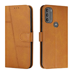 Funda de Cuero Cartera con Soporte Carcasa Y01X para Motorola Moto G71 5G Marron Claro