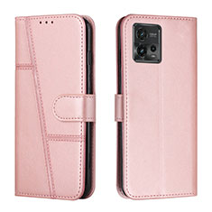 Funda de Cuero Cartera con Soporte Carcasa Y01X para Motorola Moto G72 Oro Rosa