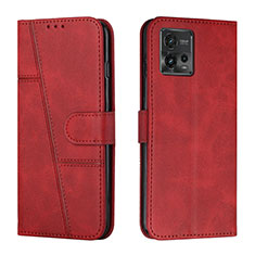 Funda de Cuero Cartera con Soporte Carcasa Y01X para Motorola Moto G72 Rojo