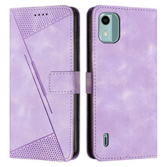 Funda de Cuero Cartera con Soporte Carcasa Y01X para Nokia C12 Morado