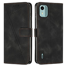 Funda de Cuero Cartera con Soporte Carcasa Y01X para Nokia C12 Negro